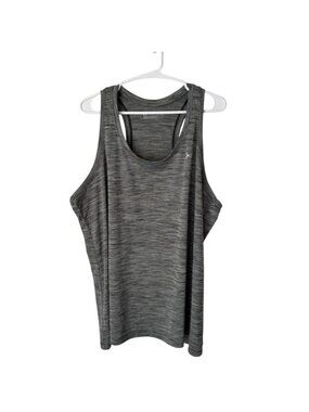 Womens Loose Fit Racerback Tank Top Charcoal Grey Space Dye 2X